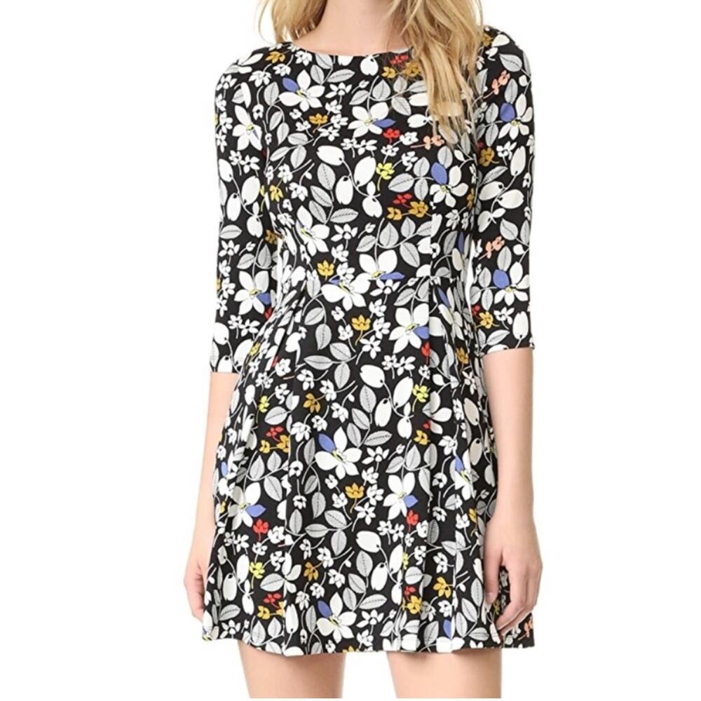 Suno Silk Floral Fit & Flare Quarter Sleeve Dress Size 2